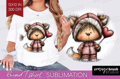 Baby Fox Valentine Round Tshirt Background Whimsical Animal Product Image 1
