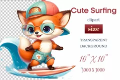 Explore this adorable cartoon Baby Fox surfer clipart perfect for children's parties, summer events, birthday invitations, t-shirt designs, sublimation prints, scrapbooking, and more. Bring a fun summer vibe to your projects.