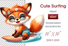 Explore this adorable cartoon Baby Fox surfer clipart perfect for children's parties, summer events, birthday invitations, t-shirt designs, sublimation prints, scrapbooking, and more. Bring a fun summer vibe to your projects.