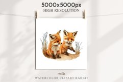 Baby Fox Forest Animals Clipart PNG Scrapbooking Nursery Art Image Watercolor  Transparent Print invitation shirt designs sublimation kids printable digital watercolor baby Fox floral, scrapbooking clipart, sublimation nursery drawing, forest animals