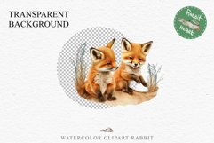 Baby Fox Forest Animals Clipart PNG Scrapbooking Nursery Art Image Watercolor  Transparent Print invitation shirt designs sublimation kids printable digital watercolor baby Fox floral, scrapbooking clipart, sublimation nursery drawing, forest animals