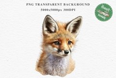 Baby Fox Forest Animals Clipart PNG Scrapbooking Nursery Art Image Watercolor  Transparent Print invitation shirt designs sublimation kids printable digital watercolor baby Fox floral, scrapbooking clipart, sublimation nursery drawing, forest animals