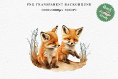 Baby Fox Forest Animals Clipart PNG Scrapbooking Nursery Art Image Watercolor  Transparent Print invitation shirt designs sublimation kids printable digital watercolor baby Fox floral, scrapbooking clipart, sublimation nursery drawing, forest animals