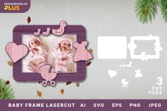 Lovely Baby Girl 3D Layered Lasercut Rectangle Photo Frame Product Image 1