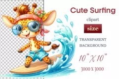 Explore this adorable cartoon baby beaver surfer clipart, perfect for children's parties, summer events, birthday invitations, t-shirt designs, sublimation prints, scrapbooking, and more. Bring a fun, summer vibe to your projects.