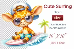 Explore this adorable cartoon baby beaver surfer clipart, perfect for children's parties, summer events, birthday invitations, t-shirt designs, sublimation prints, scrapbooking, and more. Bring a fun, summer vibe to your projects.