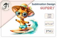 Explore this adorable cartoon baby beaver surfer clipart, perfect for children's parties, summer events, birthday invitations, t-shirt designs, sublimation prints, scrapbooking, and more. Bring a fun, summer vibe to your projects.