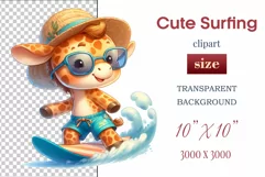 Explore this adorable cartoon baby beaver surfer clipart, perfect for children's parties, summer events, birthday invitations, t-shirt designs, sublimation prints, scrapbooking, and more. Bring a fun, summer vibe to your projects.