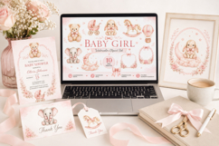 Baby Girl Watercolor Clipart Product Image 2