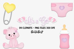 Baby Girl Clip Art, baby shower graphics, baby illustrations Product Image 1