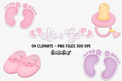 Baby Girl Clip Art, baby shower graphics, baby illustrations Product Image 1