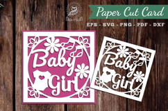 Baby Girl Papercut Card SVG Product Image 1