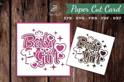 Baby Girl Papercut Card SVG Product Image 1