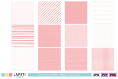 Baby girl scrapbook paper bundle in soft coral pink tones