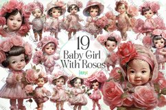 Baby Girl With Roses Sublimation Clipart Product Image 1