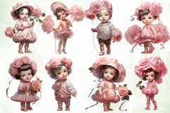 Baby Girl With Roses Sublimation Clipart Product Image 4
