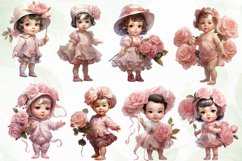 Baby Girl With Roses Sublimation Clipart Product Image 3