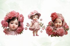 Baby Girl With Roses Sublimation Clipart Product Image 2