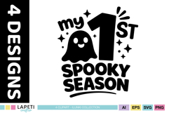 Cute ghost and pumpkin artwork for baby Halloween shirts