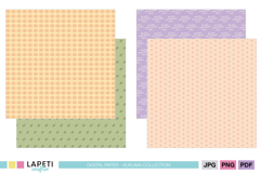 Purple text pattern paper with My First Halloween Story words