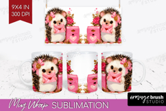 Baby Hedgehog Valentine Mug Wrap Cute Valentines Day Mug PNG Product Image 1