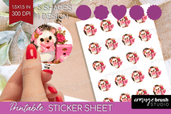 Baby Hedgehog Valentine Round Sticker Cute Valentines Day Product Image 1