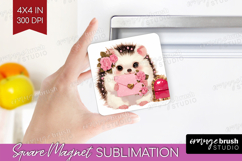 Baby Hedgehog Valentine Magnet Sublimation Cute Valentines Product Image 1
