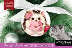 Baby Hedgehog Valentine Ornament PNG Cute Valentines Day PNG Product Image 1