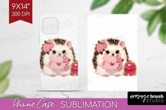 Baby Hedgehog Valentine Phone Case PNG Cute Valentines Day Product Image 1