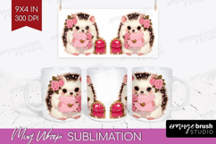 Baby Hedgehog Valentine Mug Wrap Cute Valentines Day Mug PNG Product Image 1