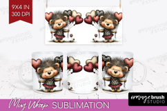 Baby Hedgehogo Valentine Mug Wrap Whimsical Animal Mug PNG Product Image 1