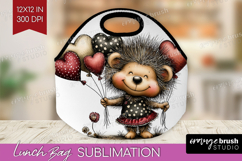Baby Hedgehogo Valentine Lunch Bag Whimsical Animal Lunch Product Image 1