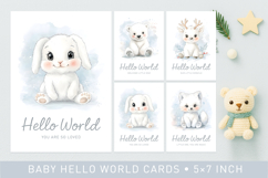 Baby Hello World Cards, baby announcement card, hello baby Product Image 1