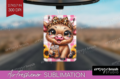Highland Cow Air Freshener PNG - Summer PNG Sublimation Product Image 1
