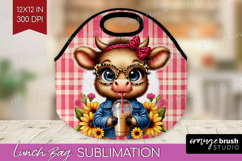 Highland Cow Lunch Bag - Summer Lunch Bug PNG Sublimation Product Image 1