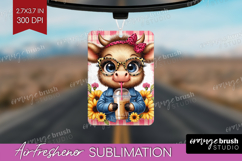 Highland Cow Air Freshener PNG - Summer PNG Sublimation Product Image 1