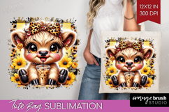 Highland Cow Tote Bag - Summer Tote Bag PNG Sublimation Product Image 1