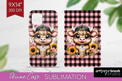 Highland Cow Phone Case PNG - Summer Case PNG Sublimation Product Image 1
