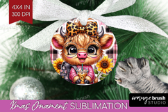 Highland Cow Ornament PNG - Summer PNG Sublimation Product Image 1