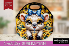 Highland Cow Lunch Bag - Summer Lunch Bug PNG Sublimation Product Image 1