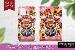 Highland Cow Phone Case PNG - Summer Case PNG Sublimation Product Image 1