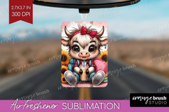 Highland Cow Air Freshener PNG - Summer PNG Sublimation Product Image 1