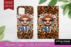 Highland Cow Phone Case PNG - Summer Case PNG Sublimation Product Image 1