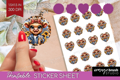 Highland Cow Round Sticker - Summer Printable Sticker Sheet Product Image 1