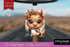 Highland Cow Air Freshener PNG - Summer PNG Sublimation Product Image 1