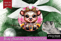 Highland Cow Ornament PNG - Summer PNG Sublimation Product Image 1