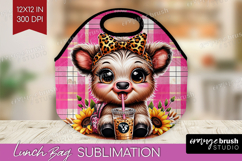 Highland Cow Lunch Bag - Summer Lunch Bug PNG Sublimation Product Image 1