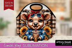 Highland Cow Lunch Bag - Summer Lunch Bug PNG Sublimation Product Image 1