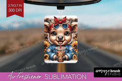 Highland Cow Air Freshener PNG - Summer PNG Sublimation Product Image 1