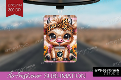 Highland Cow Air Freshener PNG - Summer PNG Sublimation Product Image 1